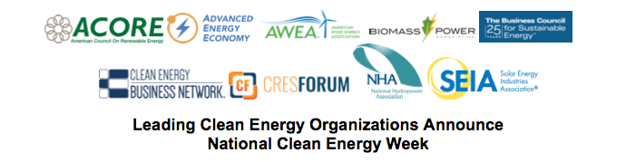 Leading Clean Energy Organizations Announce National Clean Energy Week